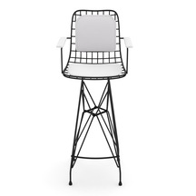 Knsz kafes tel bar sandalyesi 1 li zengin syhbyz kolçaklı sırt minderli 75 cm oturma yüksekliği ofis cafe bahçe mutfak