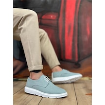 Dmr Elegance Ba0003 Bağcıklı Klasik Spor Keten Turkuaz Yüksek Taban Casual Erkek Ayakkabı Rekli