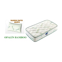 Uzunbebe 100X200 Opalin Bamboo Lüx Ortopedik Yaylı Yatak (Yastık Hediyeli)