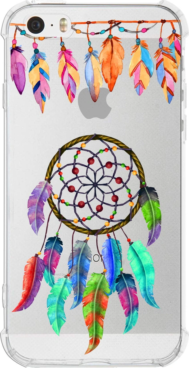 Prinrify Apple Uyumlu iPhone 5  Nazar Boncuğu 6 Baskılı Şeffaf Köşe Korumalı Antişok Kılıf