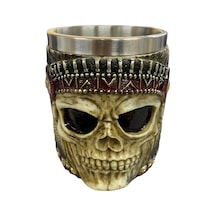 Kuru Kafa İskelet Motifli Paslanmaz Çelik Kupa
