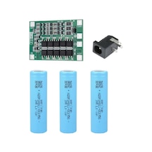 3 Adet Aspilsan Li-ion Pil, 3s 40a Bms Ve 5,5x2,5 Dişi Soket