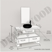 Deryawood  Aves Ahşap Çekmeceli Banyo Dolabı 40*130*76 Açık Ceviz Çok Renkli