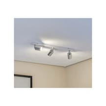 Gu10 3lü Üçlü Beyaz Gövde Krom Başlıklı Hareketli Tasarruflu Led Tavan Spot Avize Siyah