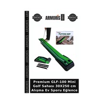 Premium Glf-100 Mini Golf Sahası 30x250 Cm Alışma Ev Sporu Eğlence Çok Renkli