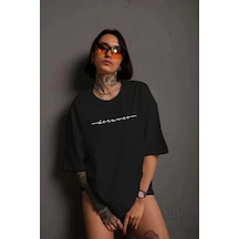 Baskılı Kadın Günlük Stil Siyah Hipster Temalı Bisiklet Yaka Tişö