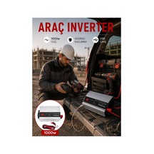Araç Aküsünden Güvenli Elektrik Sağlayan 1000 Watt İnverter - Eeeeee3694-3473