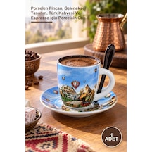 1 Adet Yöresel Fincan Seti Porselen Fincan, Geleneksel Tasarım, Türk Kahvesi Ve Espresso İçin Porcelain Cup Kahve