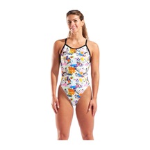 Arena W Collage Swimsuit X-criss Cross Back White Kadın Mayosu Beyaz Beyaz
