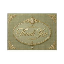 Vintage Gold Thank You Kartı 100 Adet Premium Paket Içi Teşekkür Kartı 8x5 Cm - Yeşil - 084