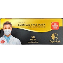 Digi Mask 3 Katlı Telli Cerrahi Maske Lastikli 150 Adet