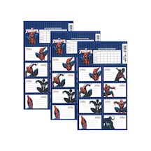 Okul Etiketi Erkek Örümcek Adam Spider-Man 8 li 3 Yaprak Ders Pro