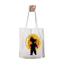 Art Hediye Goku Dragon Ball Z İki Taraf Kalıcı Yıkanabilir Okul Plaj Omuz Bez Çanta Çok Renkli