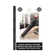 Kablolu Mikrofon 3m Girişli Mikrofon M01 Siyah Ses Gereci Konuşma Aleti Sunum Aracı