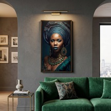 Afro Kraliçe Serisi 07 Majestic Gele & Afrofütürizm Portresi Canlı Renkler Ve Regal Duruş