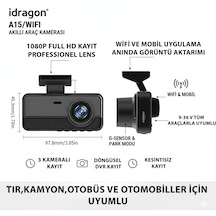 İdragon A15 Wıfı 3 Kameralı Full Hd Araç Kayıt Sistemi - Ön, İç Ve Arka Kamera