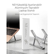Ls N3 Alüminyum Taşınabilir Laptop Standı - Yükseklik Ve Açı Ayarlı, Ergonomik Notebook Tutucu