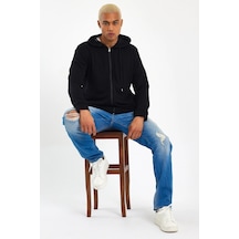 Erkek Kapşonlu Regular Fit Yan Cepli Hırka Spr 20k62 001