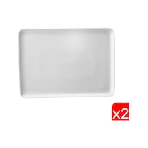 Kütahya Porselen Dikdörtgen Tabak Kırık Beyaz 18x13cm 2 Li Tan18x13du00 Krem