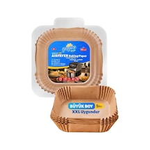 Airfryer Pişirme Kağıdı, Fritöz Yağlı Kağıdı, Yanmaz Kağıt Xxl Uyumlu 50 Adet Kare 1, Kare Büyük Boy 20