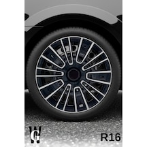 Peugeot 206 16 İnç Jant Kapağı 4 Adet Siyah Gri C117