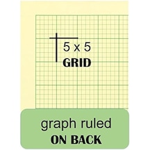 Bilgi İşlem Defteri, 5 X 5 Quad Cetvel Ve Çizgisiz, 8,5 İnç X 11 İnç, 200 Yaprak 42389 , Yeşil Açık Gri