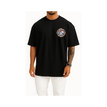 Bahriyeli Collection Oversize Tcg Bafra F505 Savaş Gemisi Cep Ve Sırt Tasarımlı Unisex T-shirt Siyah