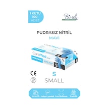 Nitril Mavi Muayene Eldiveni S - 1 Paket 100 Lü