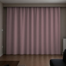 %100 Blackout Tam Karartma Fon Perde, Siparişe Özel Dikim, Siyah Arka Yüz, Kornişe Hazır, Tek Kanat Pembe, 125 Diğer