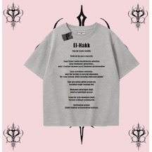 Tarzsokak El-hak Rabbimin 99 İsminden El-hak Oversize Unisex Tişört Hakikat Temalı Streetwear Gri