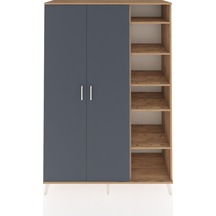 Hyperion Dolap 7 Raflı 2 Kapaklı Tek Askılı 132x44x195 Çam-antrasit/antrasit Antrasıt/antrasıt
