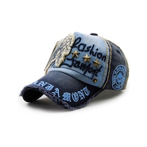 Jmsstore Unisex Perçin Nakış Yazılı Beyzbol Şapkası - Koyu Mavi