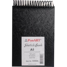 Ponart Sketch Book Üstten Spiralli Çizim Defteri 100G A5 50 Sy