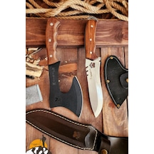 2 Li Outdoor Balta Bıçak Set Kamp Baltası Bıçağı Budama Baltası -