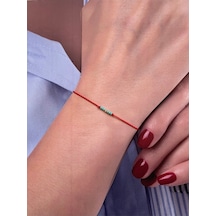 14 Ayar Minimalist Tasarım Altın Şans Bilekliği Rose Gold - Beyaz