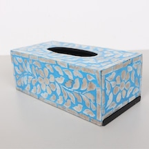 Anita Sedefli Dikdörtgen Peçetelik 23x12x8,5 Cm Mavi