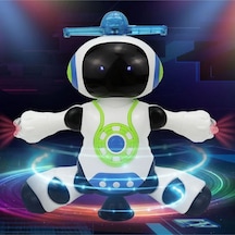 Dans Eden Robot Pervaneli 3d Işıklı Sesli Müzikli Pilli Robot Oyuncak 0