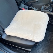 Yumuşak Tüylü Peluş Serme Oto Koltuk Koruyucu Minder Ön Tekli Bej Diğer