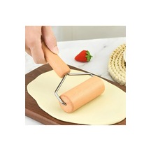 Ahşap Saplı Hamur Açıcı Mini Merdane, Bambu Pizza Hamur Açma Rulosu