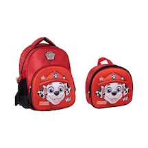 Paw Patrol Kabartmalı Figür 2 Bölmeli Cepli Çocuk Okul Sırt Çantası Ve Beslenme Çantası Çok Renkli