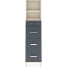 Arges Dolap 2 Raflı 4 Çekmeceli 44x30x182 Aytaşı-antrasit Aytaşı