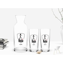 Kişiye Özel Renkli Baskılı Godfather Baba Tasarımlı İkili Rakı Bardağı Ve Karaf Hediye Seti-15