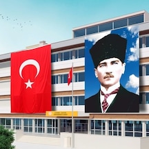 300x450 Atatürk Posteri Ve Türk Bayrağı Raşel Kumaş-4 Tek Ebat