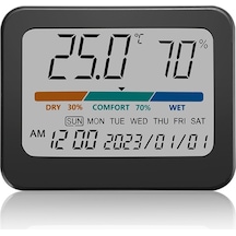 Sones İç Mekan Sıcaklık Ve Nem Monitörü Termometre Higrometre Sürekli Takvimli