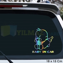 Biberonlu Arabada Bebek Var Baby On Board Hologram Oto Sticker