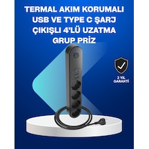 Akıllı Akım Dengelemeli 4 Lü Çoklu Priz Type-c Ve Usb Çıkışlı Diğer