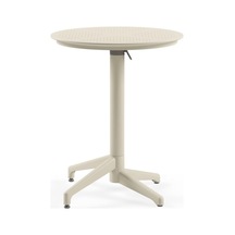 Moon Katlanır Masa Ø60 Cm - Bahçe, Balkon, Kafe, Restoran İçin, İç Ve Dış Mekan Bej Çok Renkli