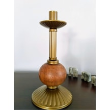 Tekli Pino Mumluk Ahşap Top Detaylı Eskitme
