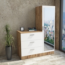 Robin Home Lyana Aynalı Şifonyer Gardırop Çam-Beyaz (483214904)