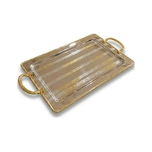 Büyük Boy Metal Tepsi 29 X 49 Cm Gümüş - Altın